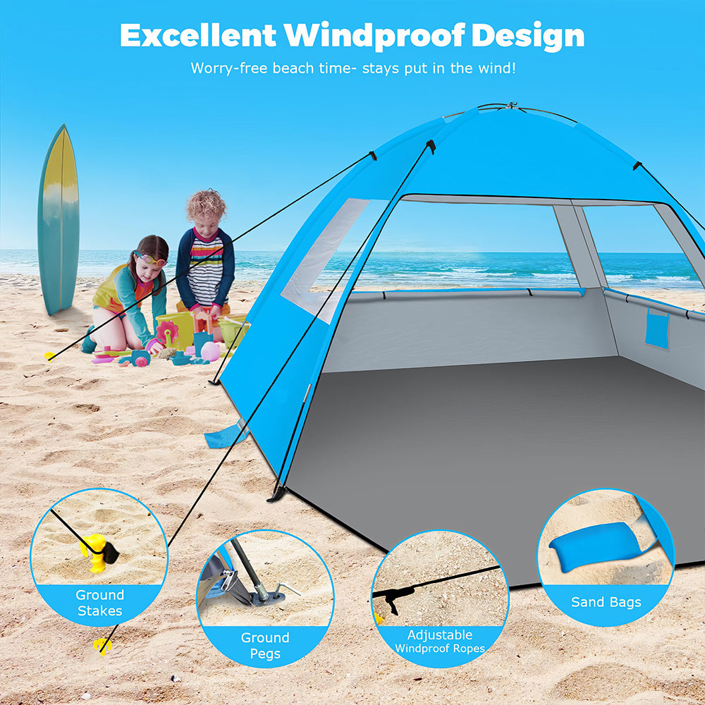 Beach Sail Tent - UPF 50+ Sun Shelter for 10P Lightweight Cabana
