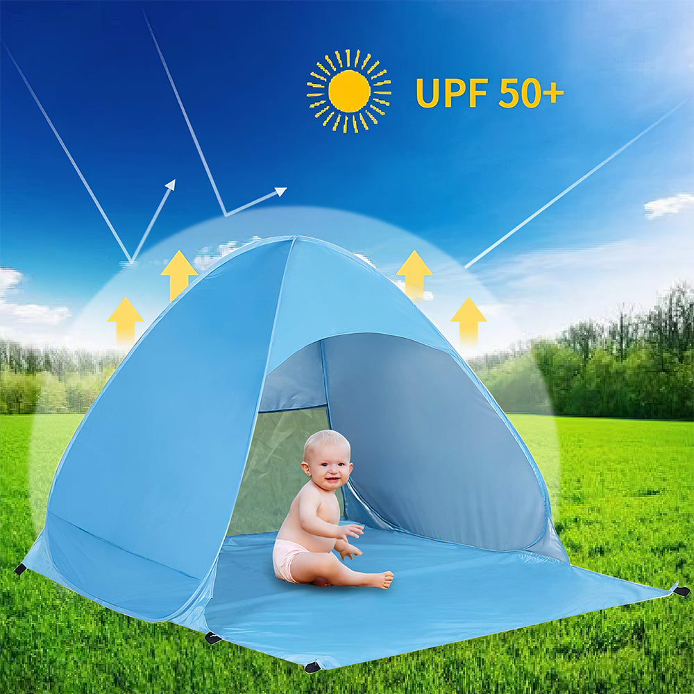 Pop Up Beach Tent for 3 to 4 People UPF 50 Plus Sun Shelter