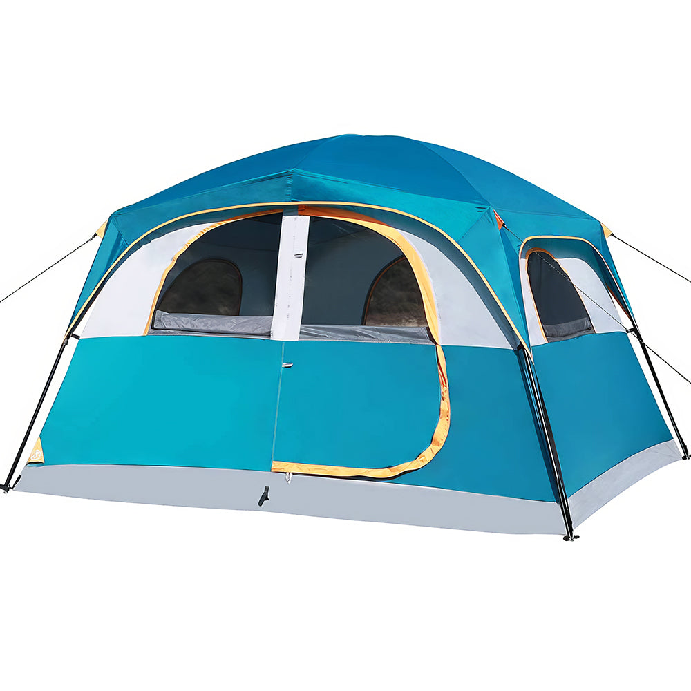 6 Person Dome Tent Waterproof Easy Setup 1 Door & 5 Mesh Windows