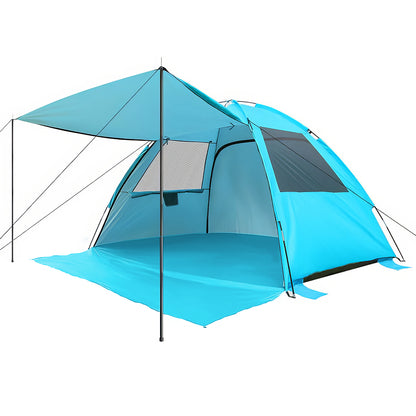 6P Beach Sail Tent - UPF 50+ Sun Shade w/Extendable Awning & Floor