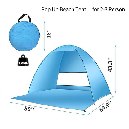 Pop Up Beach Tent for 3 to 4 People UPF 50 Plus Sun Shelter