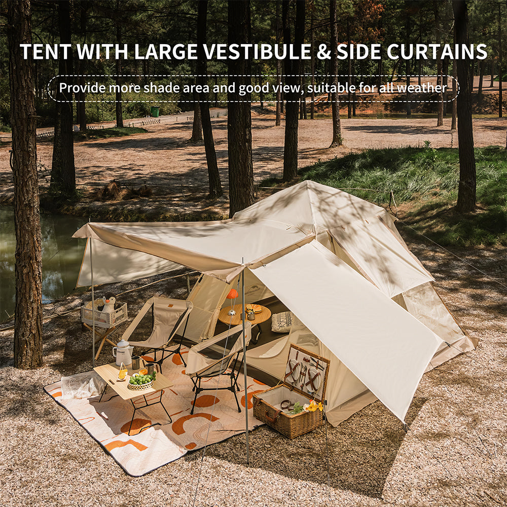 4 Person Waterproof Cabin Tent with Instant Setup and Rainfly