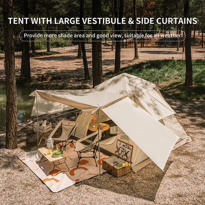 4 Person Waterproof Cabin Tent with Instant Setup and Rainfly