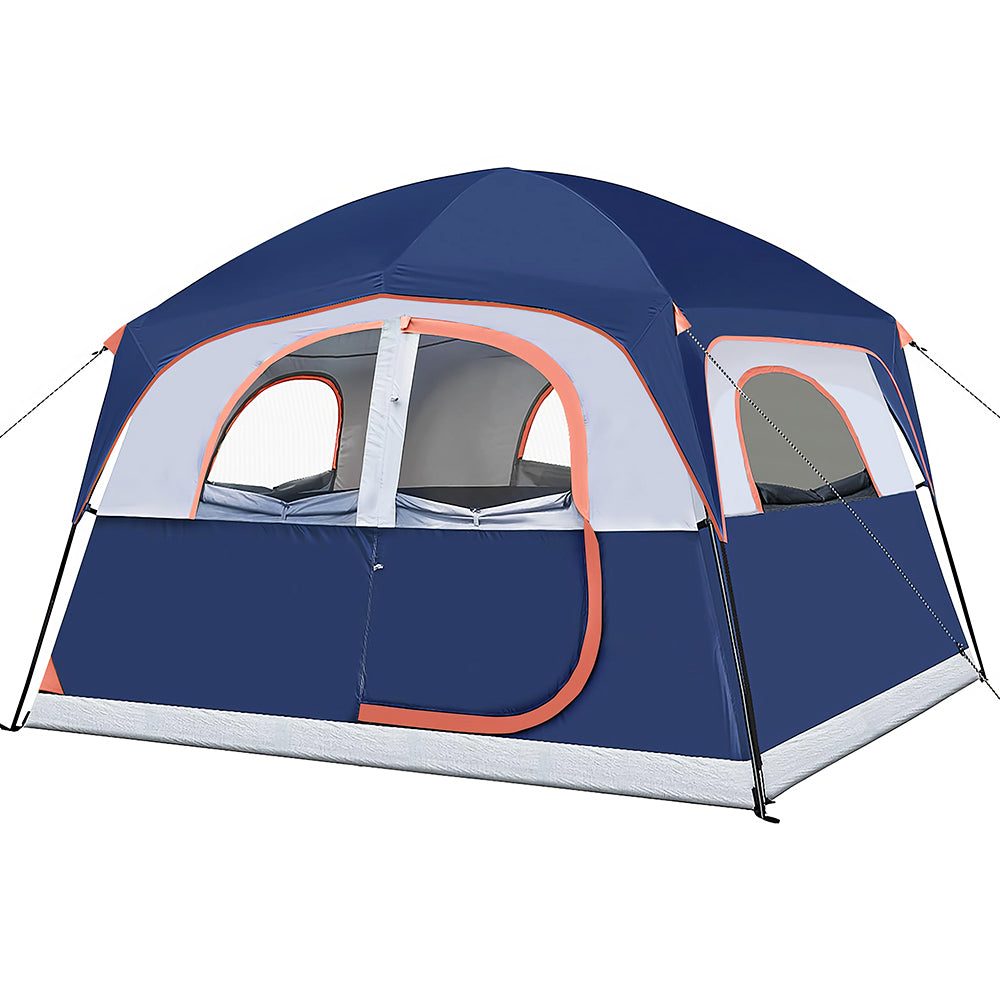 6 Person Dome Tent Waterproof Easy Setup 1 Door & 5 Mesh Windows