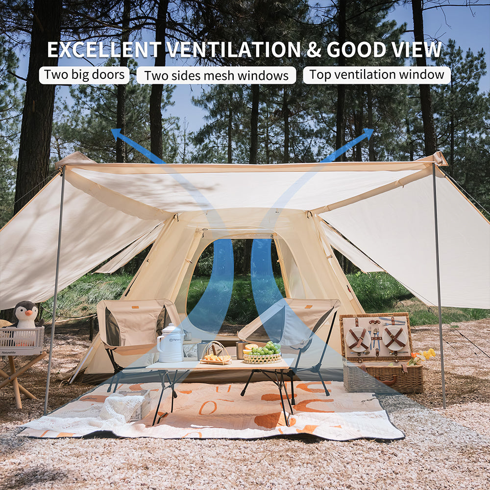 4 Person Waterproof Cabin Tent with Instant Setup and Rainfly