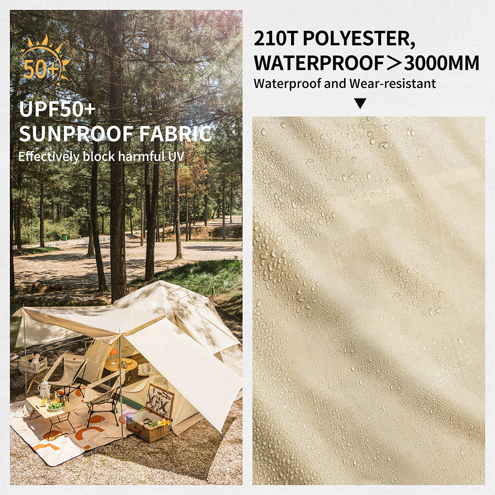 4 Person Waterproof Cabin Tent with Instant Setup and Rainfly