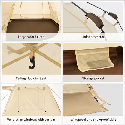 4 Person Waterproof Cabin Tent with Instant Setup and Rainfly