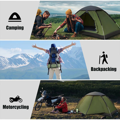 1-2P Backpacking Tent - Lightweight Waterproof Dome Easy Setup